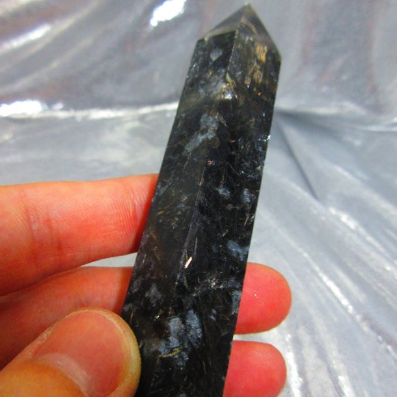 Astrophyllite Polished Tower Generator Crystal Meditation Tool - Picture 6 of 8